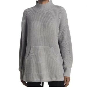 NWT RDI Mock Neck Kangaroo Pocket Ribbed Tunic Sweater, Size M